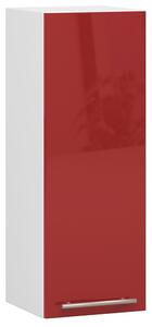 Horní kuchyňská skříňka Ozara W30 H720 (bílá + červený lesk). 1071181
