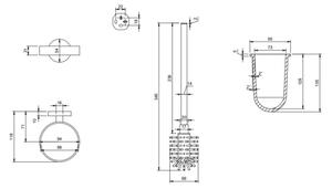 Villeroy & Boch TVA15101600061 - Nástěnná WC štětka ELEMENTS sklo/lesklý chrom