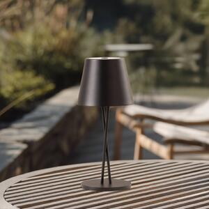 LED dobíjecí stolní lampa Lindby Janea CROSS, černá barva, kov