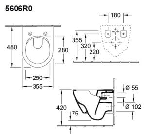 Villeroy & Boch 5606R0R1 - Závěsné WC SUBWAY 2.0 keramika/bílá