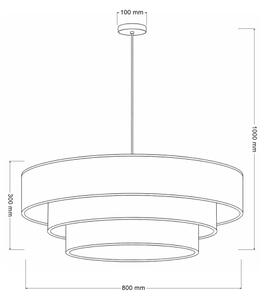 Brilagi - Lustr na lanku LUNETA 3xE27/60W/230V pr. 80 cm černá/zlatá