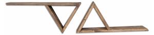 Sada 2 dřevěných nástěnných polic Triangles