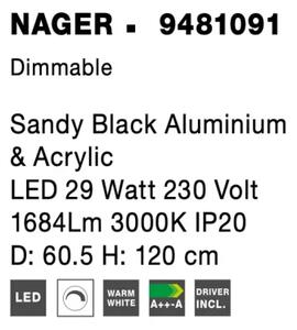 LED lustr Nager 60.5 černé