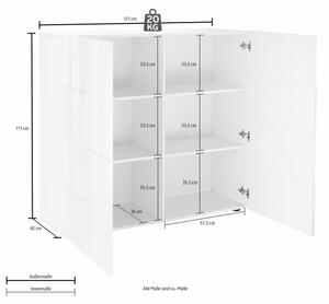 Komoda SERIAN 121x111x43 cm antracit