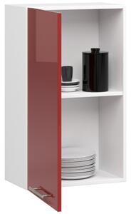 Horní kuchyňská skříňka Ozara W50 H720 (bílá + červený lesk). 1071193