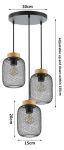 Brilagi - Lustr na lanku BASKLITE 3xE27/15W/230V dřevo/černá