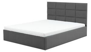 Čalouněná postel TORES s pěnovou matrací rozměr 140x200 cm Tmavě šedá