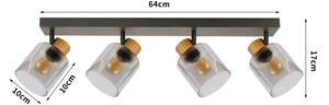 Brilagi - Bodové svítidlo HYGGE 4xE14/15W/230V černá/kouřová