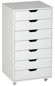 Mobilní kancelářská skříň Vinsetto, pojízdný úložný kabinet se 7 zásuvkami - organizér pro dokumenty, formát A4 nebo letter, rozměry 47,5 x 39,5 x 90