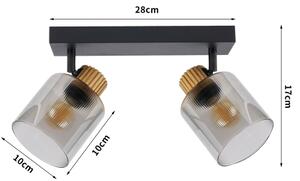 Brilagi - Bodové svítidlo HYGGE 2xE14/15W/230V černá/kouřová