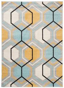 Makro Abra Kusový koberec LAZUR C569B šedý modrý žlutý Rozměr: 200x290 cm