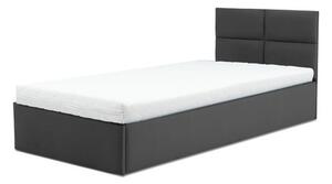 Čalouněná postel MONOS s pěnovou matrací rozměr 90x200 cm Tmavě šedá