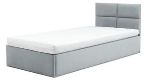 Čalouněná postel MONOS s pěnovou matrací rozměr 90x200 cm Světle šedá