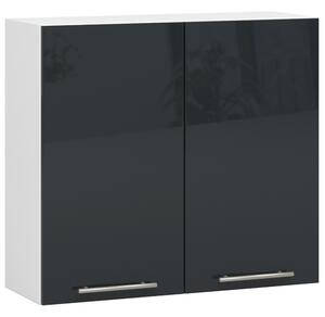 Horní kuchyňská skříňka Ozara W80 H720 (bílá + grafit lesk). 1071206