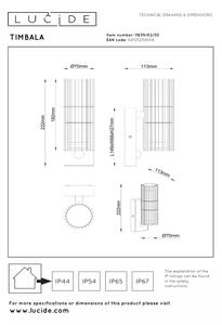 Lucide 11839/02/30 - Ven nástěnné svítidlo se senzor TIMBALA 2xGU10/7W/230V IP44