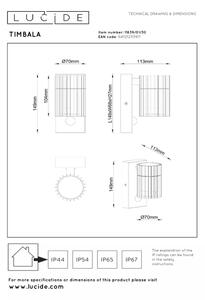 Lucide 11839/01/30 - Ven nástěnné svítidlo se senzor TIMBALA 1xGU10/7W/230V IP44