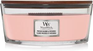 WoodWick vonná svíčka s dřevěným knotem Elipsa Pressed Blooms & Patchouli 453,6 g