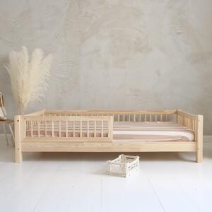 Masivní jednolůžková postel Basic se zábranou - 90 x 200 cm / přírodní