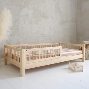 Masivní dětská postel se zábranou Basic 80 x 160 cm - přírodní
