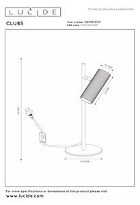 Lucide 09539/01/31 - Stolní lampa CLUBS 1xGU10/40W/230V bílá