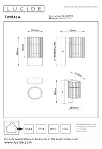 Lucide 11840/01/30 - Venkovní nástěnné svítidlo TIMBALA 1xGU10/7W/230V IP44