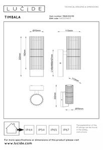 Lucide 11840/02/30 - Venkovní nástěnné svítidlo TIMBALA 2xGU10/7W/230V IP44