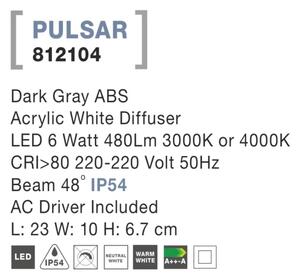 Venkovní LED svítidlo Pulsar E 23 Tmavě šedá