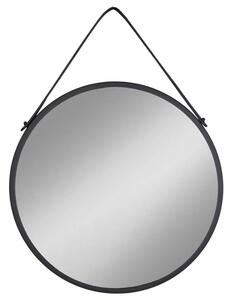 Nordic Living Černé závěsné kulaté zrcadlo Chantal 60 cm