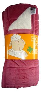 Velmi přijemná deka ovečka z mikrovlákna starorůžové/bílé barvy. Rozměr deky je 150x200 cm