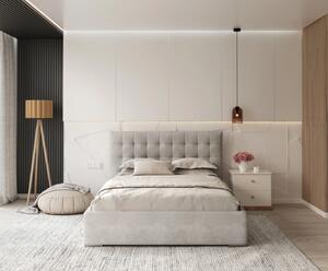 Čalouněná postel LUCERNA 120x200 Šedá Trinity s úložným prostorem kovový rošt