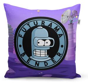 Sablio Polštář Futurama Bender Planeta s vysílači - 40x40 cm