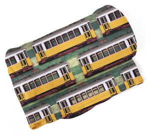 Sablio Deka Lisabonské historické tramvaje Zelený Pattern - 150x120 cm