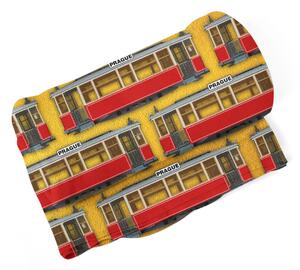 Sablio Deka Pražské historické tramvaje Žlutý Pattern - 150x120 cm