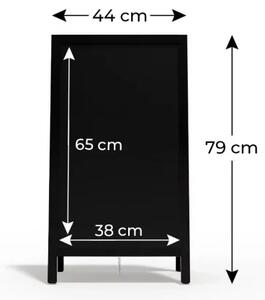 Allboards, Reklamní v áčko s křídovou tabulí 78x44 cm, černý rám PK63BK