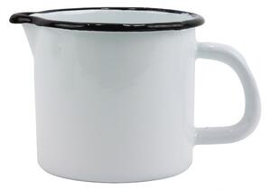 Smaltovaný hrnek s výlevkou 10 cm, bílý, vyrobeno pro BELIS/SFINX