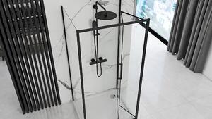 Nástěnný sprchový kout Rea RAPID fold 100x90x100 cm - černý
