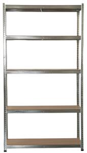 Kovový regál BestBerg BBMS-30 / 120 x 180 x 45 cm / 5 polic / stříbrná/hnědá