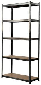 Kovový regál BestBerg BBMS-30B / 120 x 180 x 45 cm / 5 polic / černá/hnědá