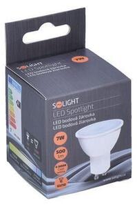 Solight LED žárovka, bodová, 7W, GU10, 6000K, 595lm, bílá
