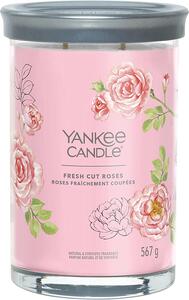 Yankee Candle vonná svíčka Signature Tumbler ve skle velká velká Fresh Cut Roses 567g