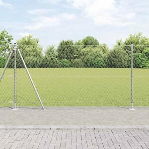 Hexagonální plot s betonovým základem 10 x 1,2 m Stříbrná 3353767