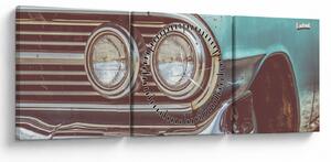 Obraz - Auto, vintage (s hodinami) (90x30 cm)