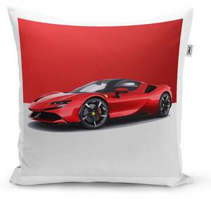Sablio Polštář Ferrari na červenobílé - 40x40 cm