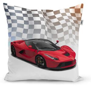 Sablio Polštář Ferrari Závodní vlajka - 60x60 cm