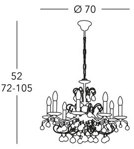 Kolarz 3234.88.3.KoT- Křišťálový lustr na řetězu CARMEN 8xE14/60W/230V 24K zlato