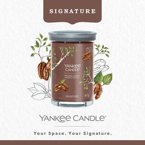 Yankee Candle vonná svíčka Signature Tumbler ve skle velká Praline & Birch 567g