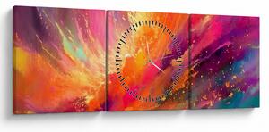 Obraz - Dynamická abstrakce (s hodinami) (90x30 cm)