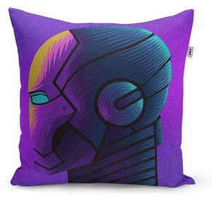 Sablio Polštář Iron Man Helma na fialové - 40x40 cm