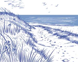 Ilustrace Seaside Sketch Horizontal, Jolly and Dash