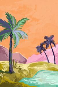 Ilustrace Palmtrees, Goed Blauw
